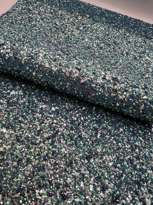 Vinyl Brillo Azul con perlitas